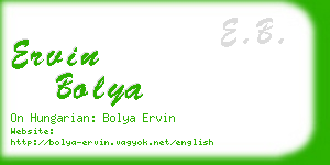 ervin bolya business card